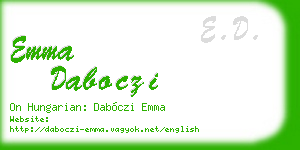 emma daboczi business card